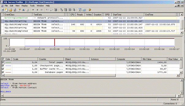 Combine SQL Profiler Trace file and PerfMon counters log file